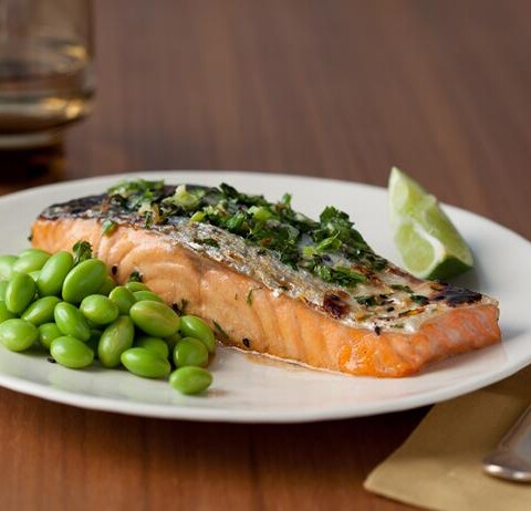 Honey Soy Grilled Salmon with Edamame